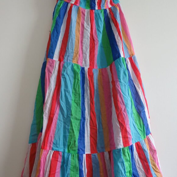 ANN TAYLOR LOFT Beach Halter Maxi Swimsuit Coverup Pocket Dress Candy Stripe NWT - Picture 9 of 14